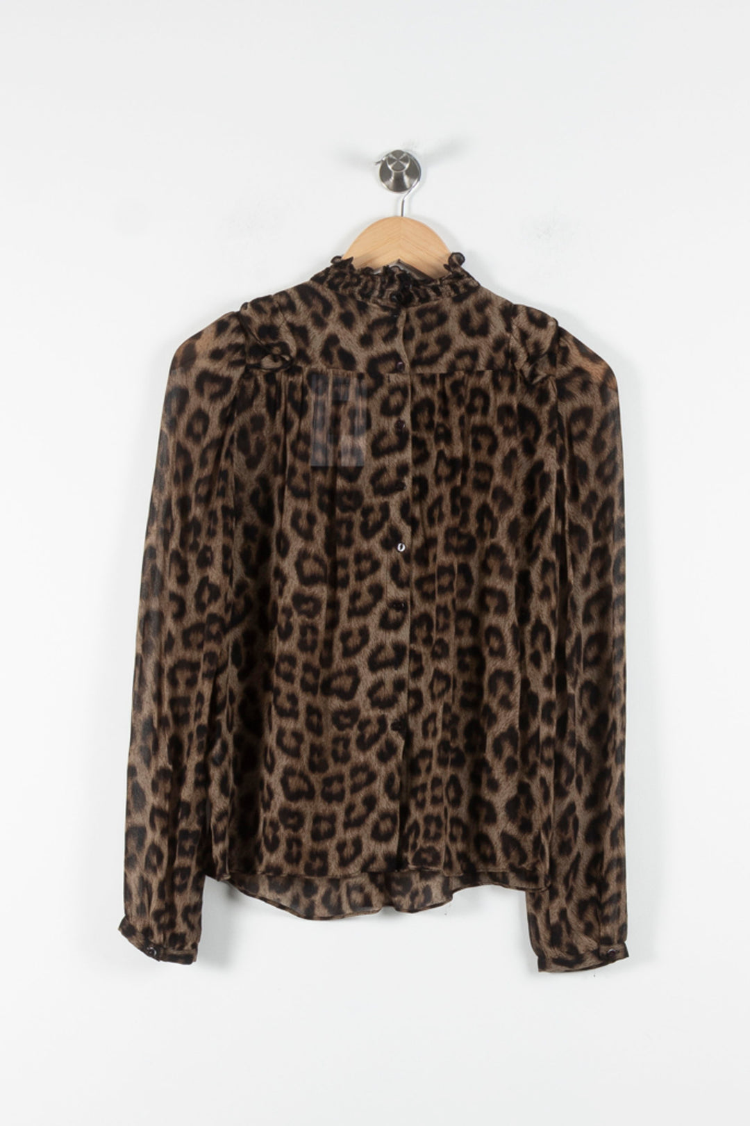 Blouse Léopard Marron et Noir - Taille XS/34 de la marque ba&sh | PARAD84864 - Vendu par Paradigme - Image 4