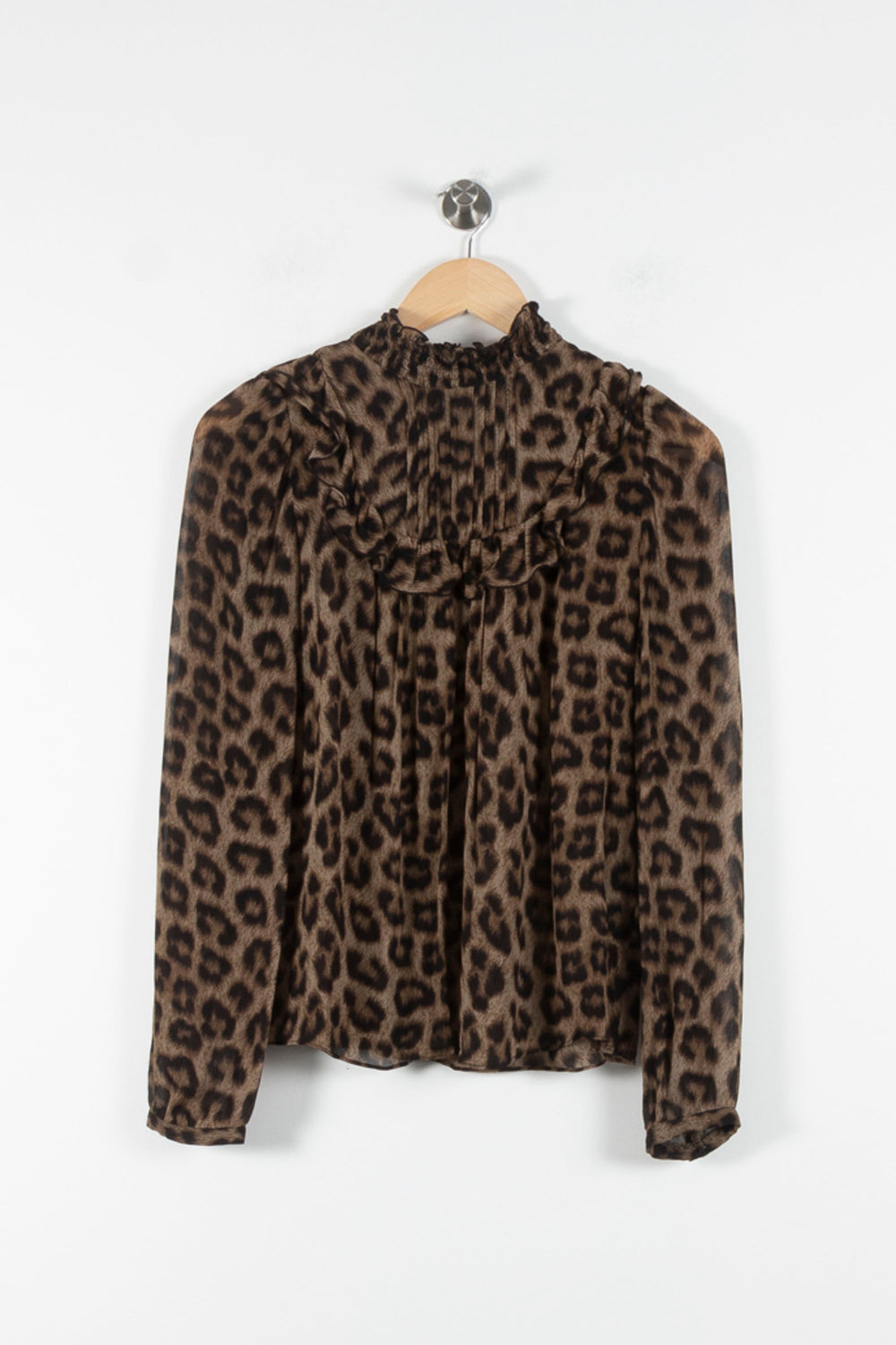 Blouse Léopard Marron et Noir - Taille XS/34 de la marque ba&sh | PARAD84864 - Vendu par Paradigme - Image 2
