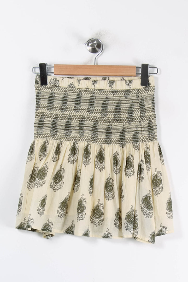 Jupe Courte Beige et Verte - Taille S/36 de la marque Bérénice | PARAD84873 - Vendu par Paradigme - Image 4