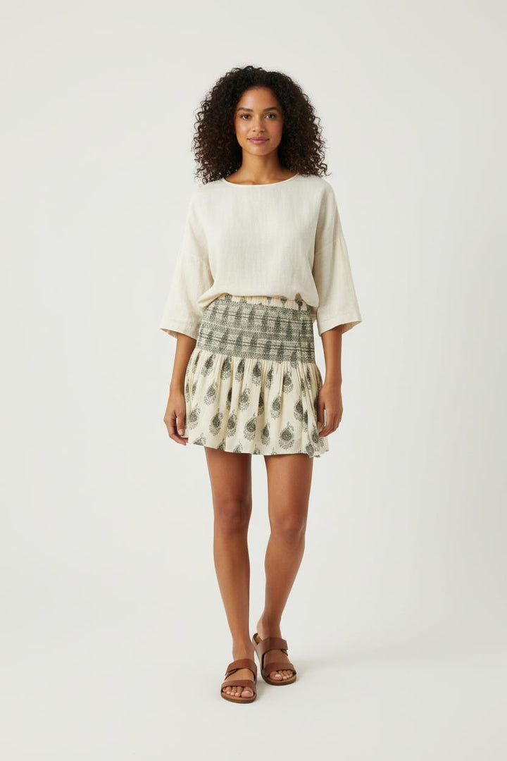 Jupe Courte Beige et Verte - Taille S/36 de la marque Bérénice | PARAD84873 - Vendu par Paradigme - Image 1