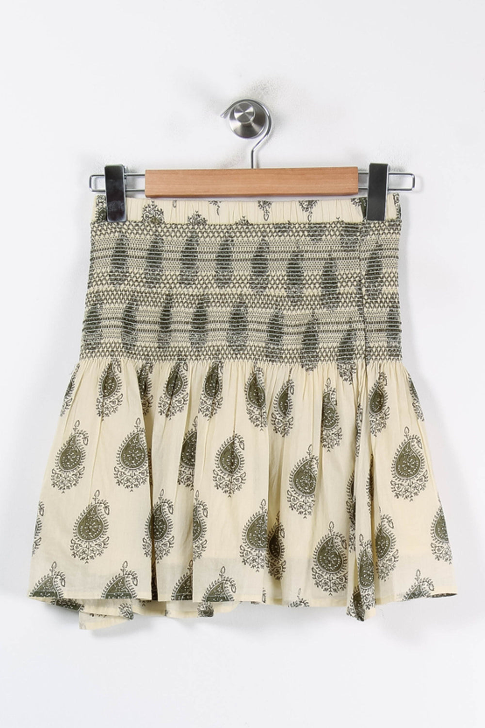 Jupe Courte Beige et Verte - Taille S/36 de la marque Bérénice | PARAD84873 - Vendu par Paradigme - Image 2