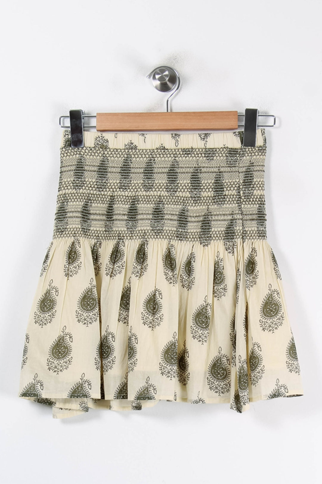 Jupe Courte Beige et Verte - Taille S/36 de la marque Bérénice | PARAD84873 - Vendu par Paradigme - Image 2