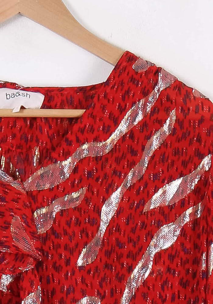 Blouse Rouge et Blanche - Taille S/36 de la marque ba&sh | PARAD84876 - Vendu par Paradigme - Image 3