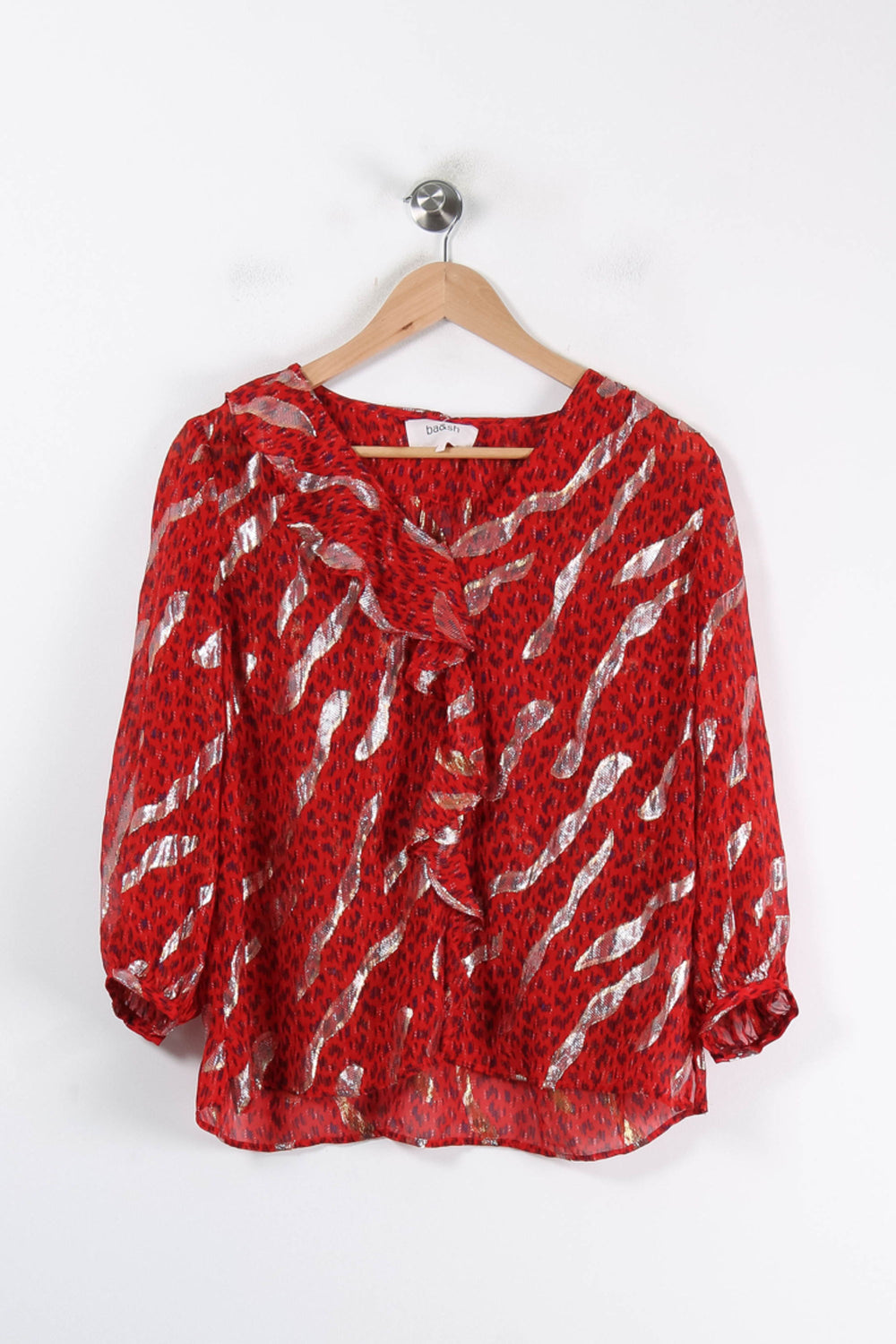 Blouse Rouge et Blanche - Taille S/36 de la marque ba&sh | PARAD84876 - Vendu par Paradigme - Image 2