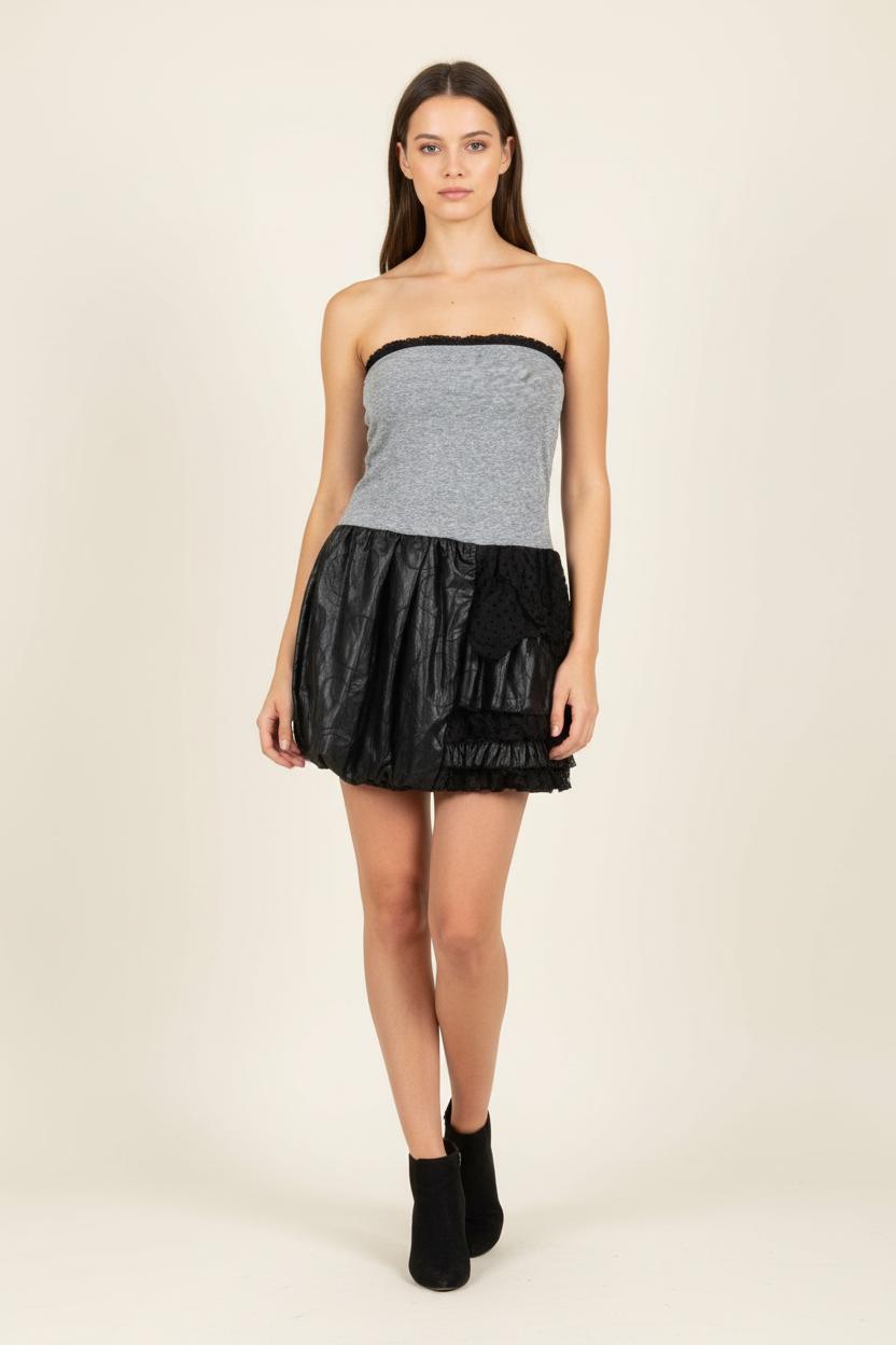 Robe Courte Grise et Noire - Taille L/40 de la marque One Step | PARAD84887 - Vendu par Paradigme - Image 1