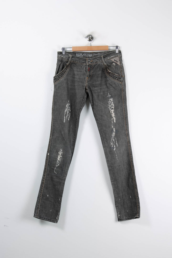 Jean Gris - Taille M/38 de la marque Replay | PARAD84892 - Vendu par Paradigme - Image 2