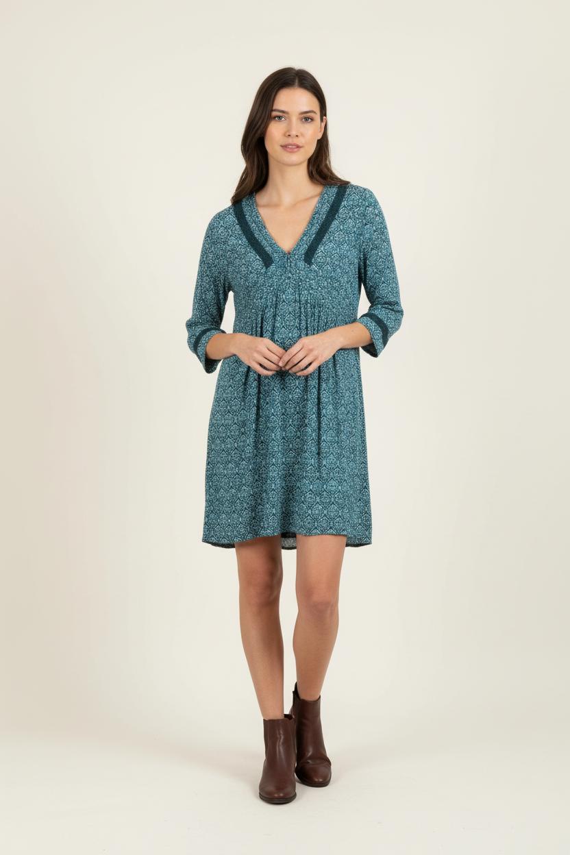 Robe Bleu à Motifs - Taille L/40 de la marque La Fée Maraboutée | PARAD84918 - Vendu par Paradigme - Image 1
