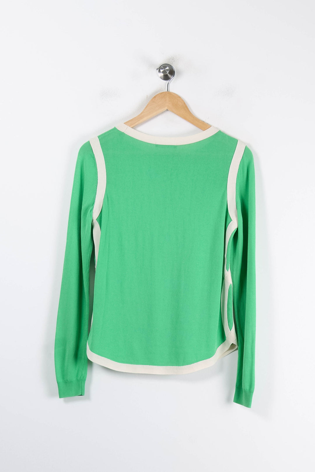 Pull Vert et Blanc - Taille XS/34 de la marque Tara Jarmon | PARAD84923 - Vendu par Paradigme - Image 4