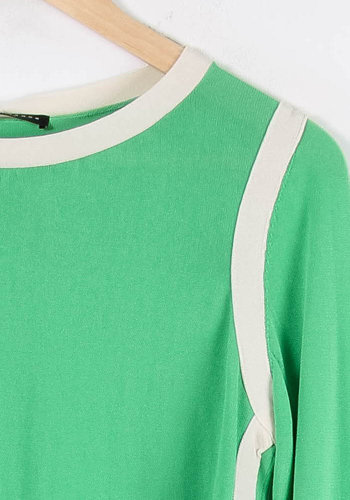 Pull Vert et Blanc - Taille XS/34 de la marque Tara Jarmon | PARAD84923 - Vendu par Paradigme - Image 3