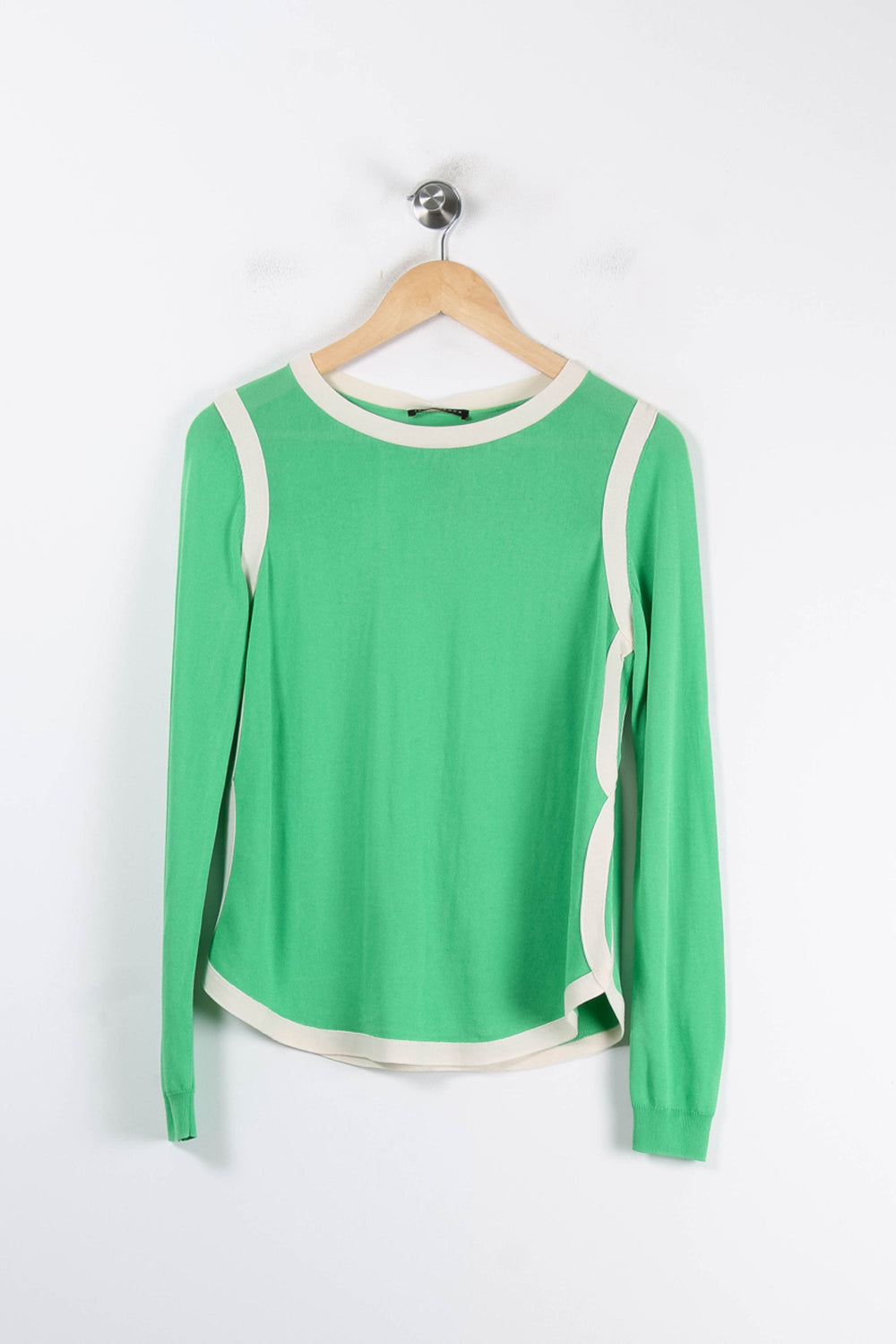 Pull Vert et Blanc - Taille XS/34 de la marque Tara Jarmon | PARAD84923 - Vendu par Paradigme - Image 2