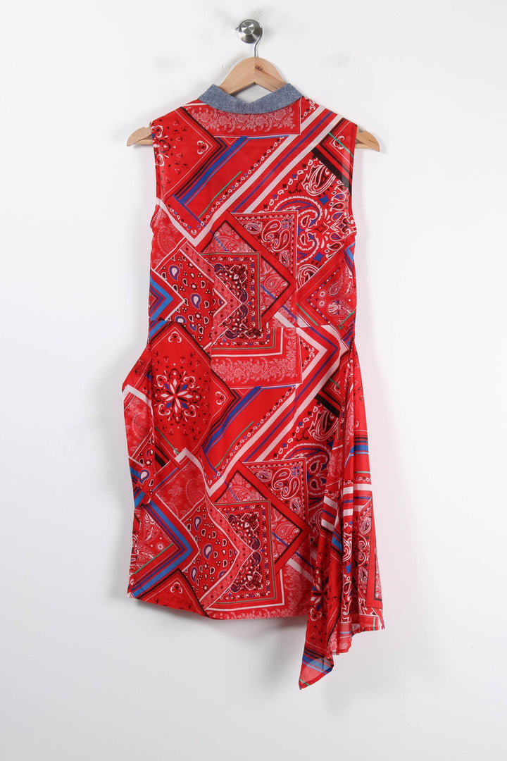 Robe Chemise Rouge et Bleu - Taille XS/34 de la marque One Step | PARAD84926 - Vendu par Paradigme - Image 4