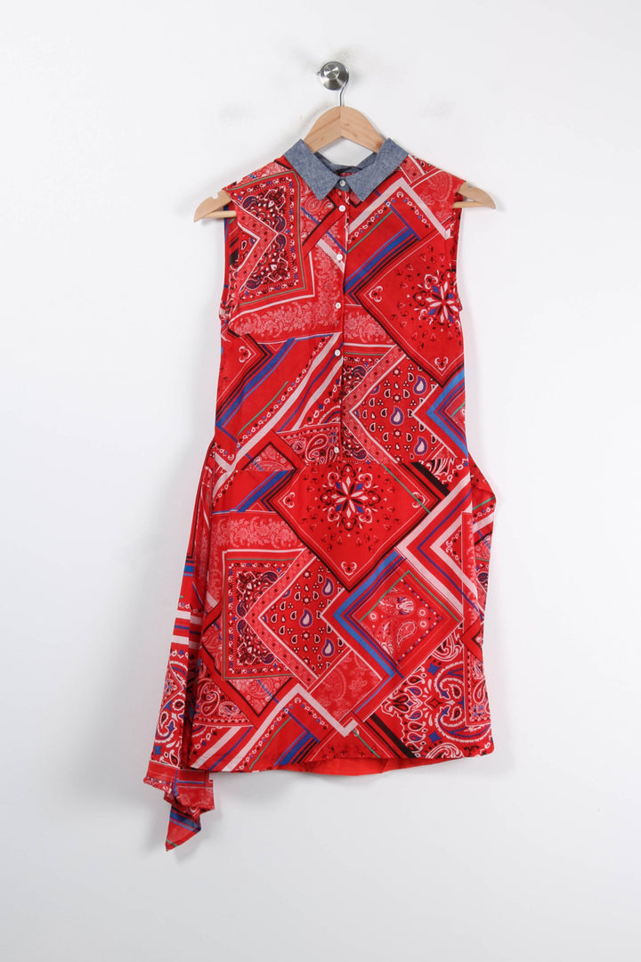 Robe Chemise Rouge et Bleu - Taille XS/34 de la marque One Step | PARAD84926 - Vendu par Paradigme - Image 2