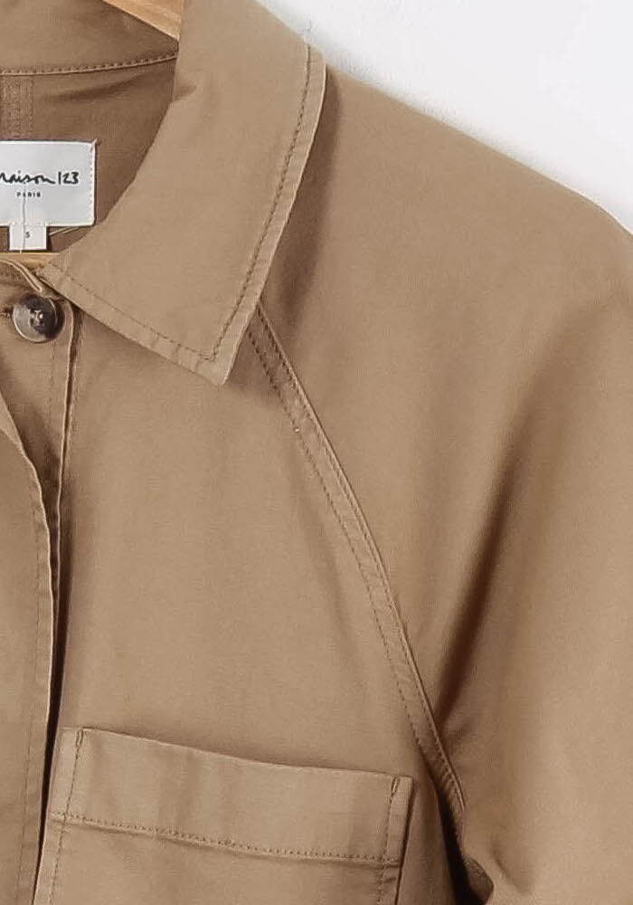 Surchemise Marron - Taille S/36 de la marque Maison 123 | PARAD84931 - Vendu par Paradigme - Image 3