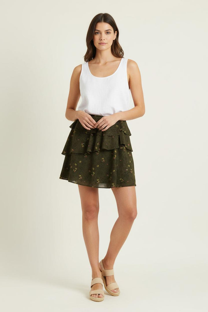 Jupe Volantée Vert à Fleurs - Taille XS/34 de la marque Karl Marc John | PARAD84948 - Vendu par Paradigme - Image 1