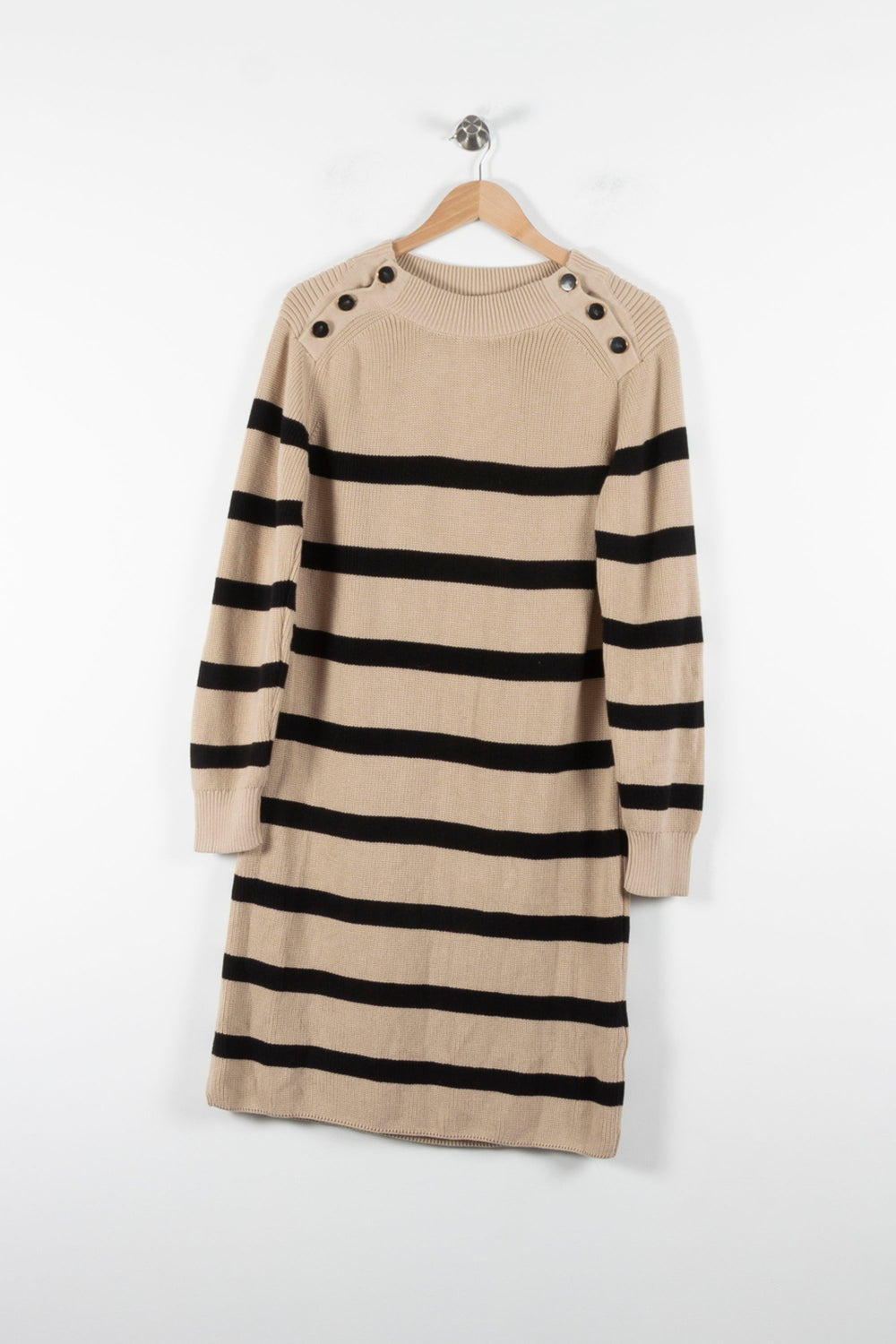 Robe Pull Beige et Noire - Taille S/36 de la marque Orta | PARAD84963 - Vendu par Paradigme - Image 2