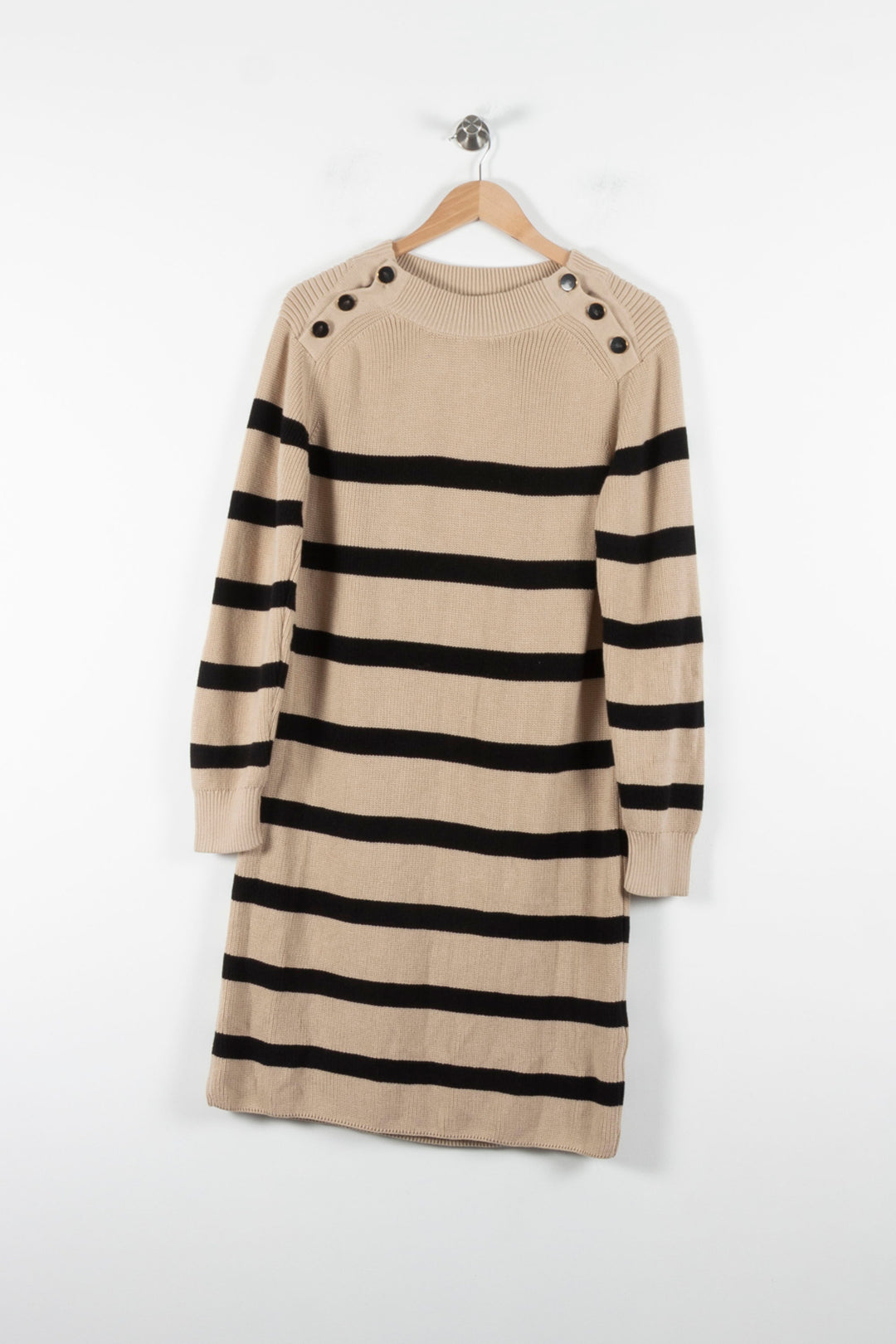 Robe Pull Beige et Noire - Taille S/36 de la marque Orta | PARAD84963 - Vendu par Paradigme - Image 2
