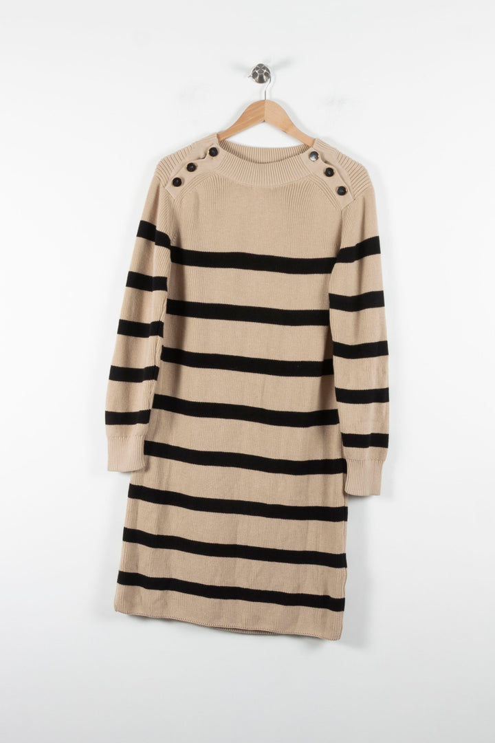 Robe Pull Beige et Noire - Taille S/36 de la marque Orta | PARAD84963 - Vendu par Paradigme - Image 2