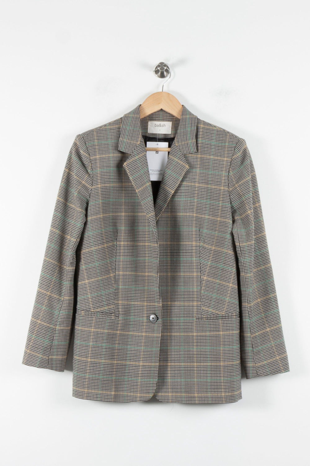 Blazer Gris à Carreaux - Taille S/36 de la marque ba&sh | PARAD84967 - Vendu par Paradigme - Image 2