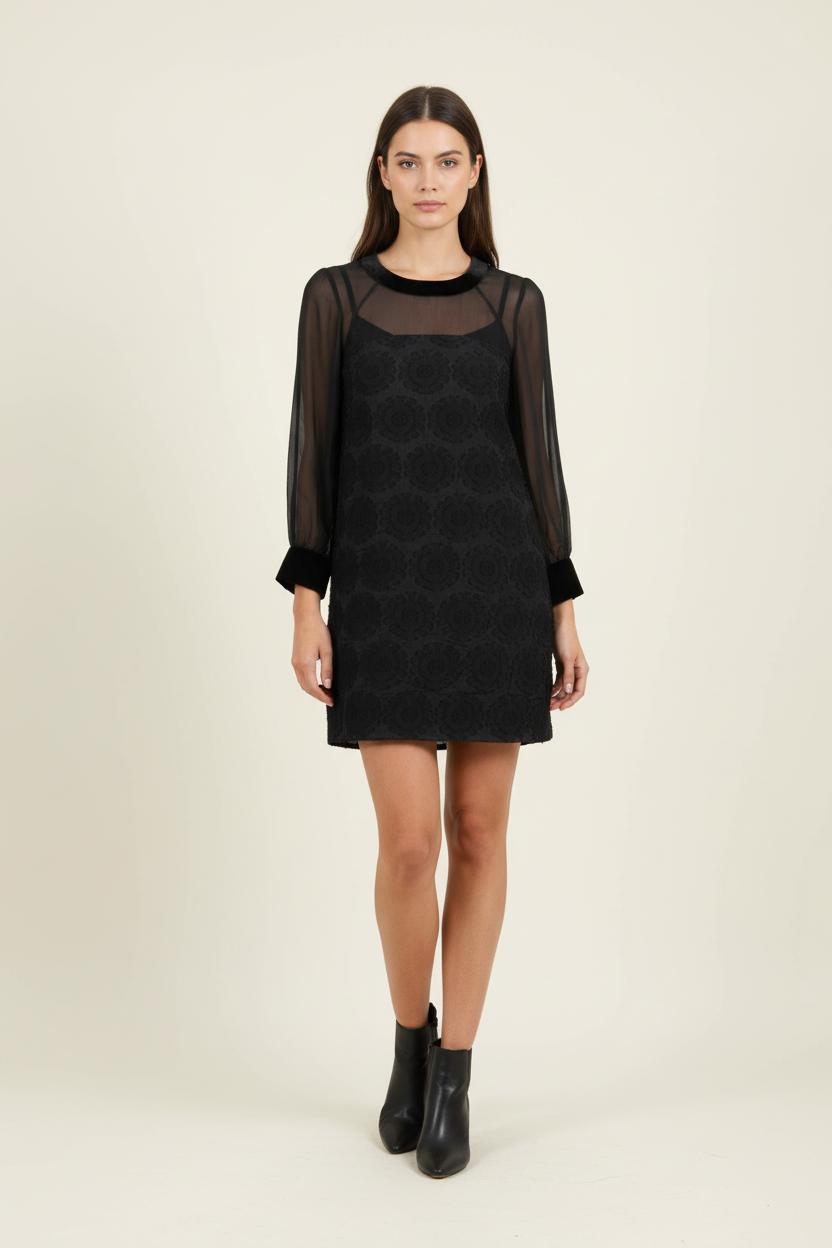 Robe Droite Noire - Taille L/40 de la marque Maje | PARAD84983 - Vendu par Paradigme - Image 1