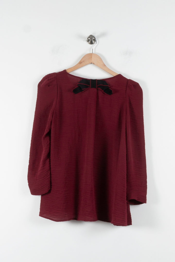 Blouse Bordeaux - Taille S/36 de la marque Claudie Pierlot | PARAD84984 - Vendu par Paradigme - Image 4