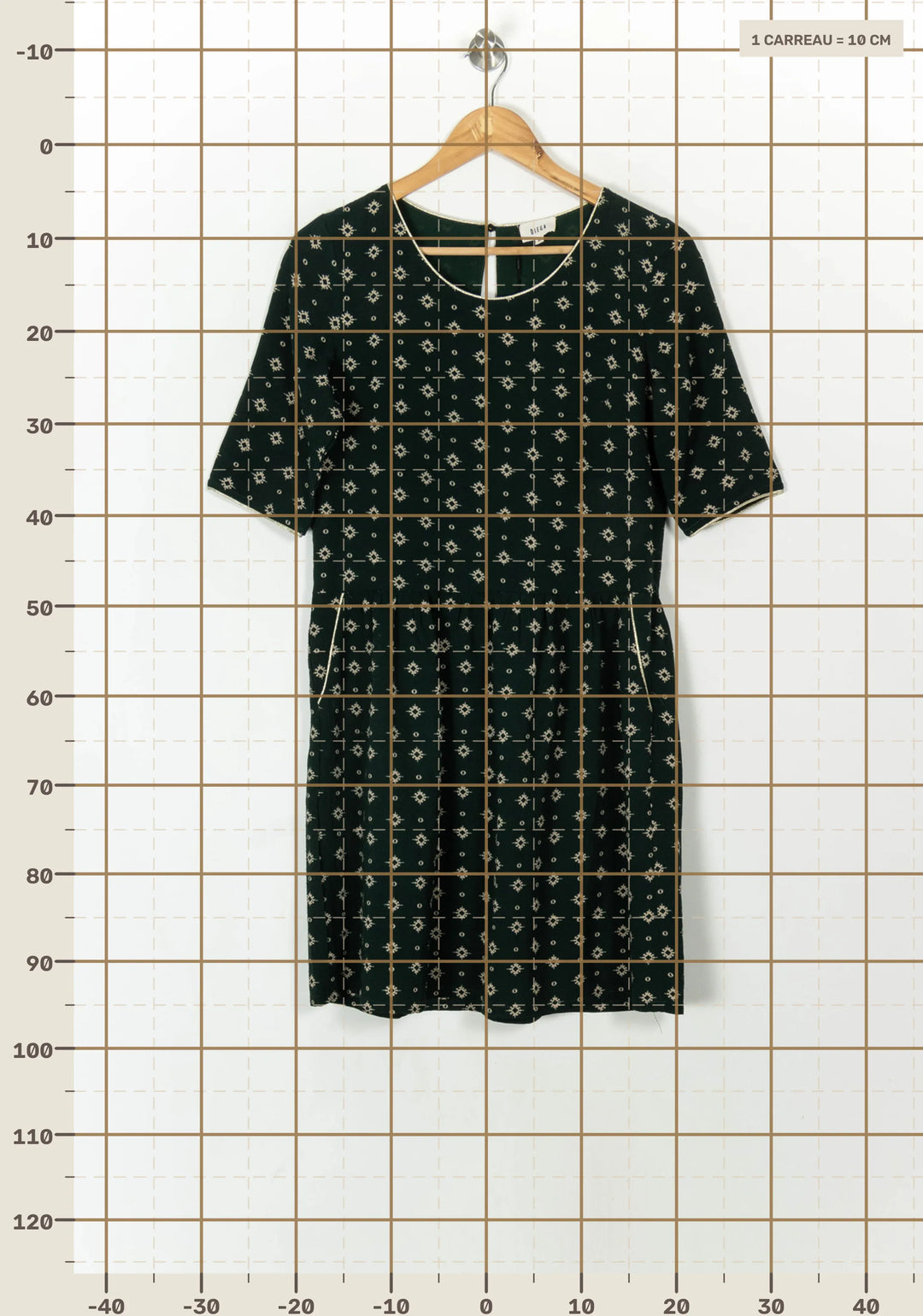 Robe Imprimée Verte et Blanche - Taille M/38 de la marque Diega | PARAD85016 - Vendu par Paradigme - Image 4