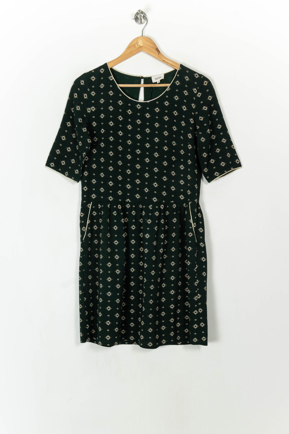 Robe Imprimée Verte et Blanche - Taille M/38 de la marque Diega | PARAD85016 - Vendu par Paradigme - Image 2