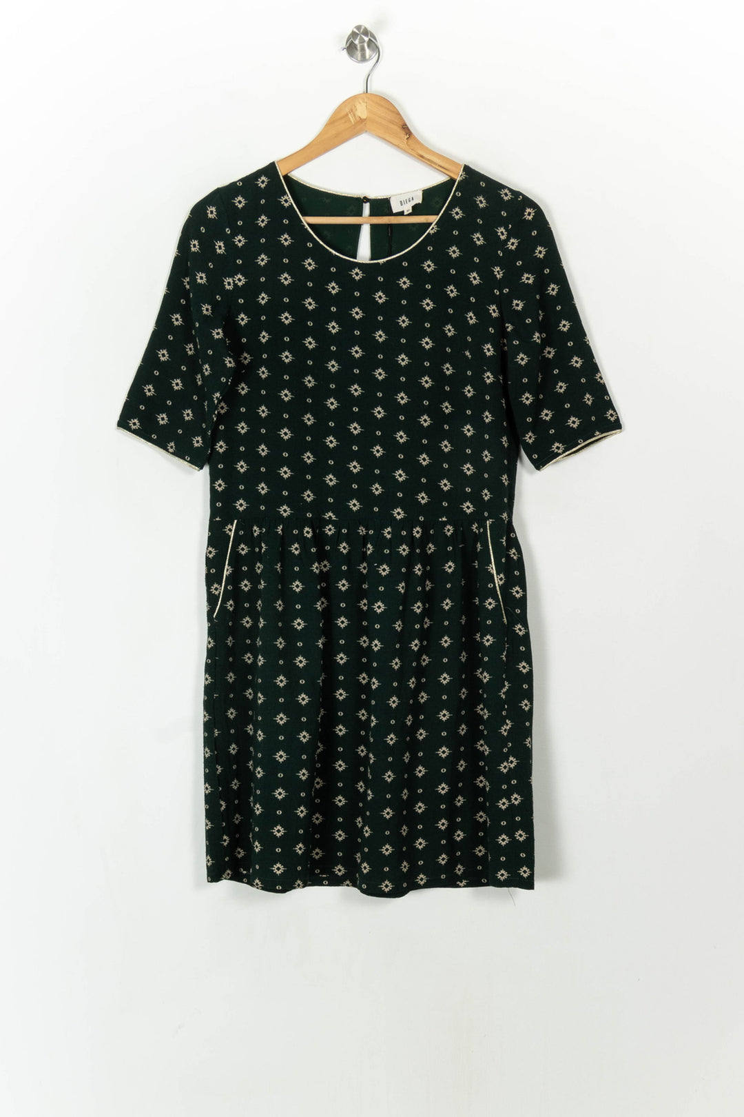 Robe Imprimée Verte et Blanche - Taille M/38 de la marque Diega | PARAD85016 - Vendu par Paradigme - Image 2