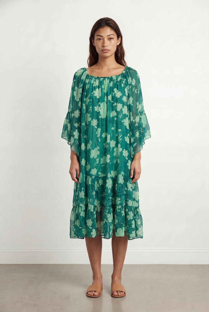 Robe Fleurie Verte - Taille T.U. de la marque Tara Jarmon | PARAD85017 - Vendu par Paradigme - Image 1