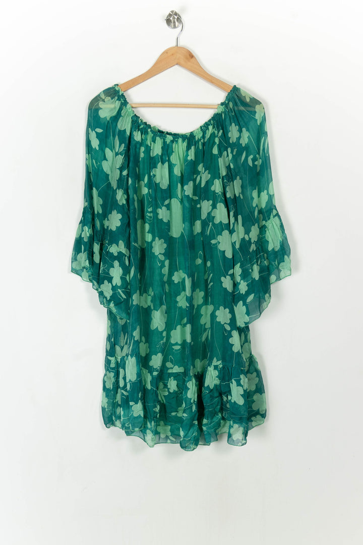 Robe Fleurie Verte - Taille T.U. de la marque Tara Jarmon | PARAD85017 - Vendu par Paradigme - Image 2