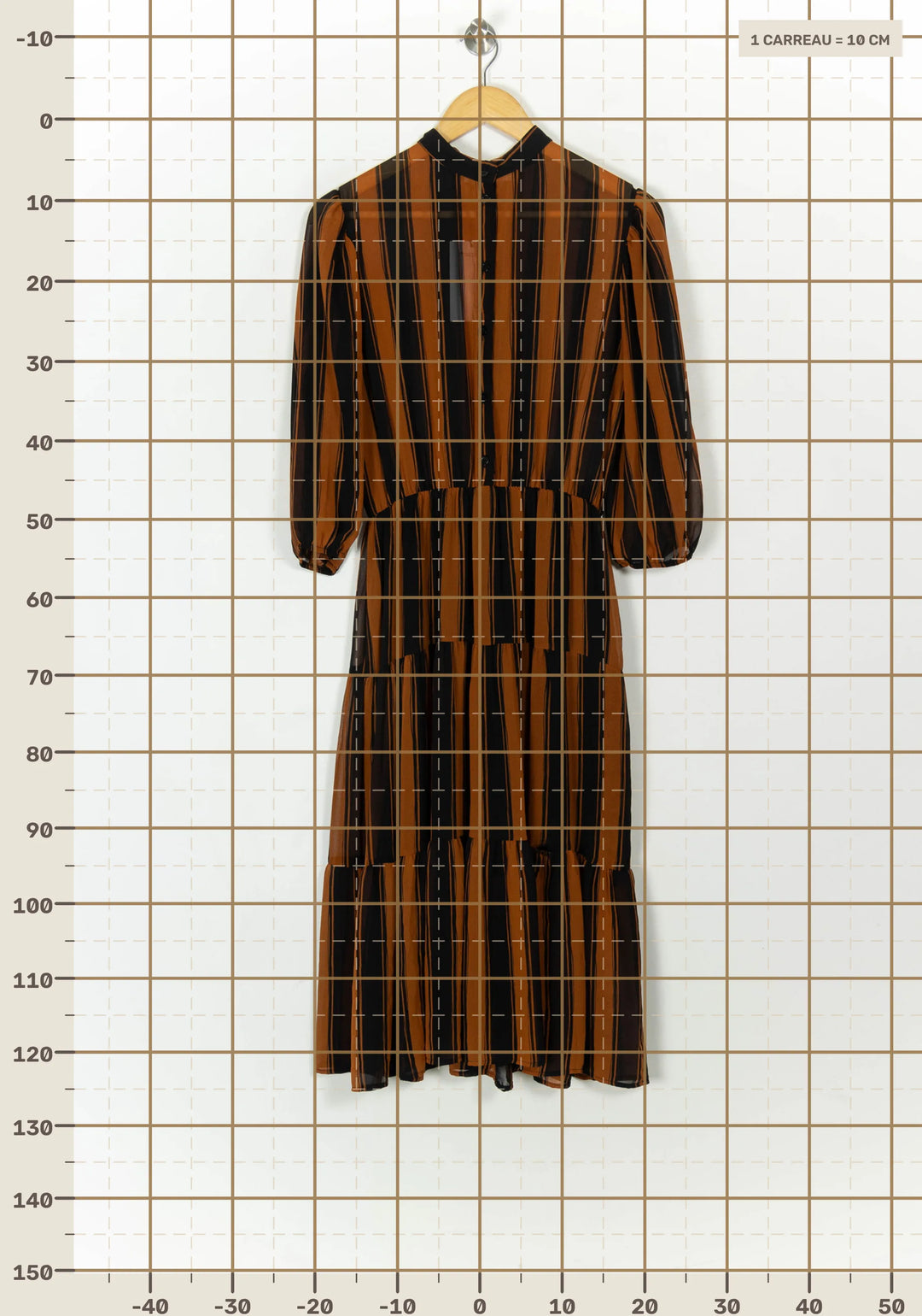 Robe Longue Marron et Noire - Taille S/36 de la marque Stella Forest | PARAD85018 - Vendu par Paradigme - Image 4