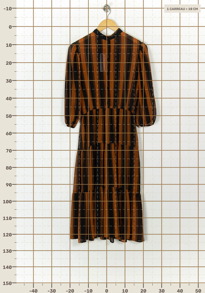 Robe Longue Marron et Noire - Taille S/36 de la marque Stella Forest | PARAD85018 - Vendu par Paradigme - Image 4