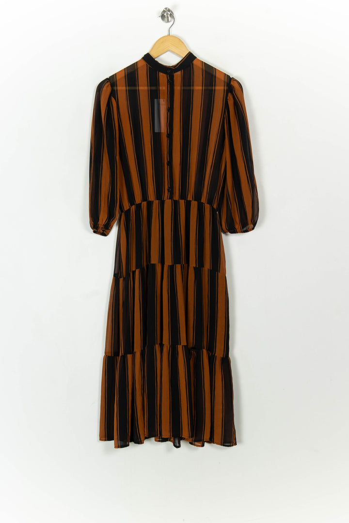 Robe Longue Marron et Noire - Taille S/36 de la marque Stella Forest | PARAD85018 - Vendu par Paradigme - Image 2