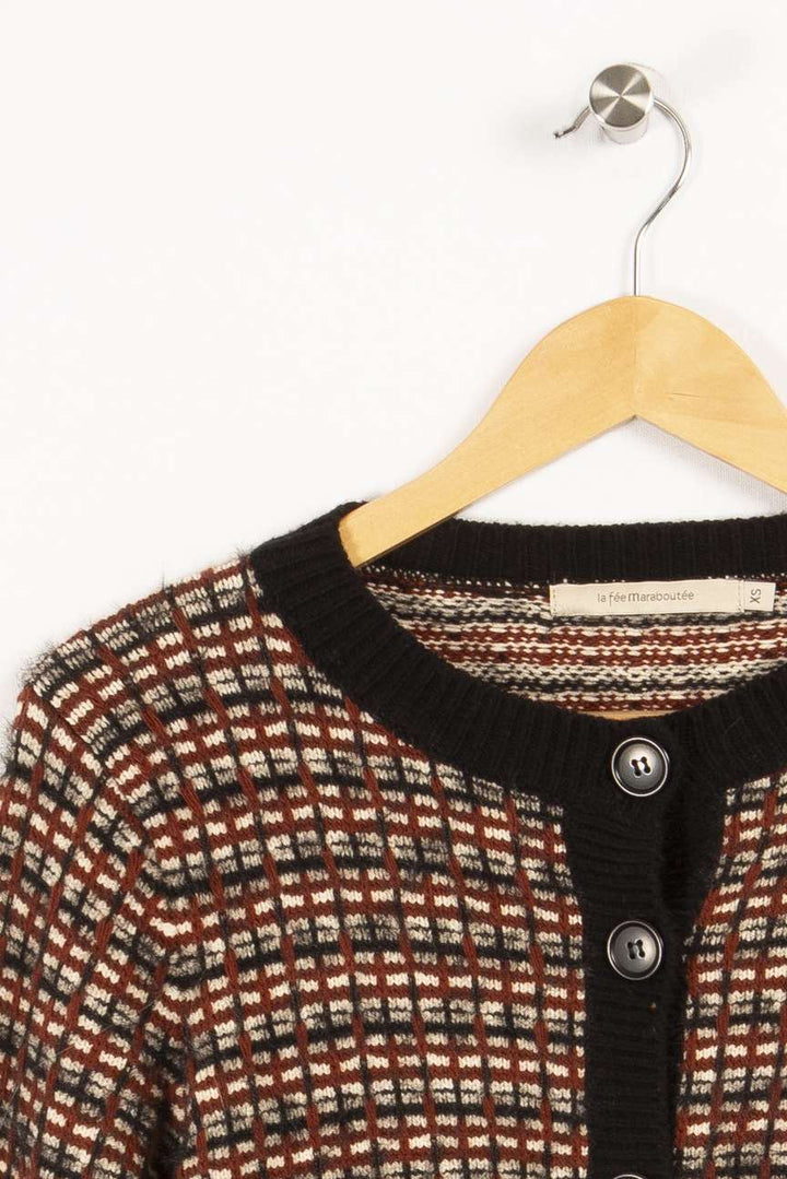 Multicolored black and brown cardigan - S/36