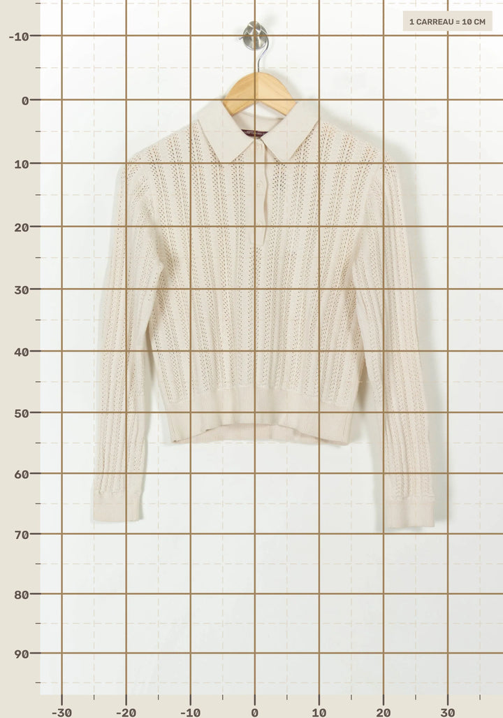 Polo Maille Blanc - Taille XS/34 de la marque Comptoir des Cotonniers | PARAD85026 - Vendu par Paradigme - Image 4