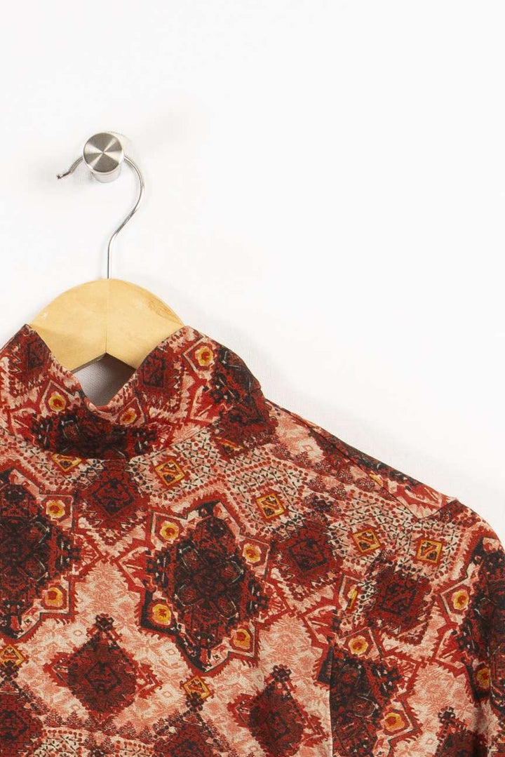 Top multicolore rouge bordeaux - S/36