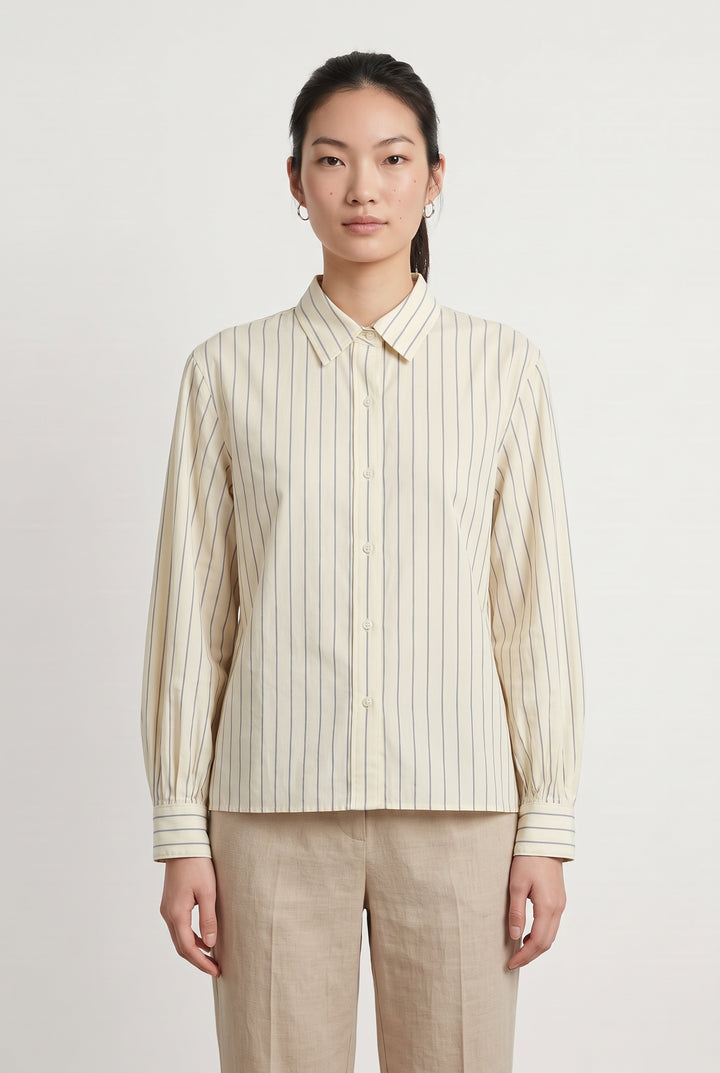 Chemise Rayée Blanche et Bleue - Taille S/36 de la marque Comptoir des Cotonniers | PARAD85173 - Vendu par Paradigme - Image 1