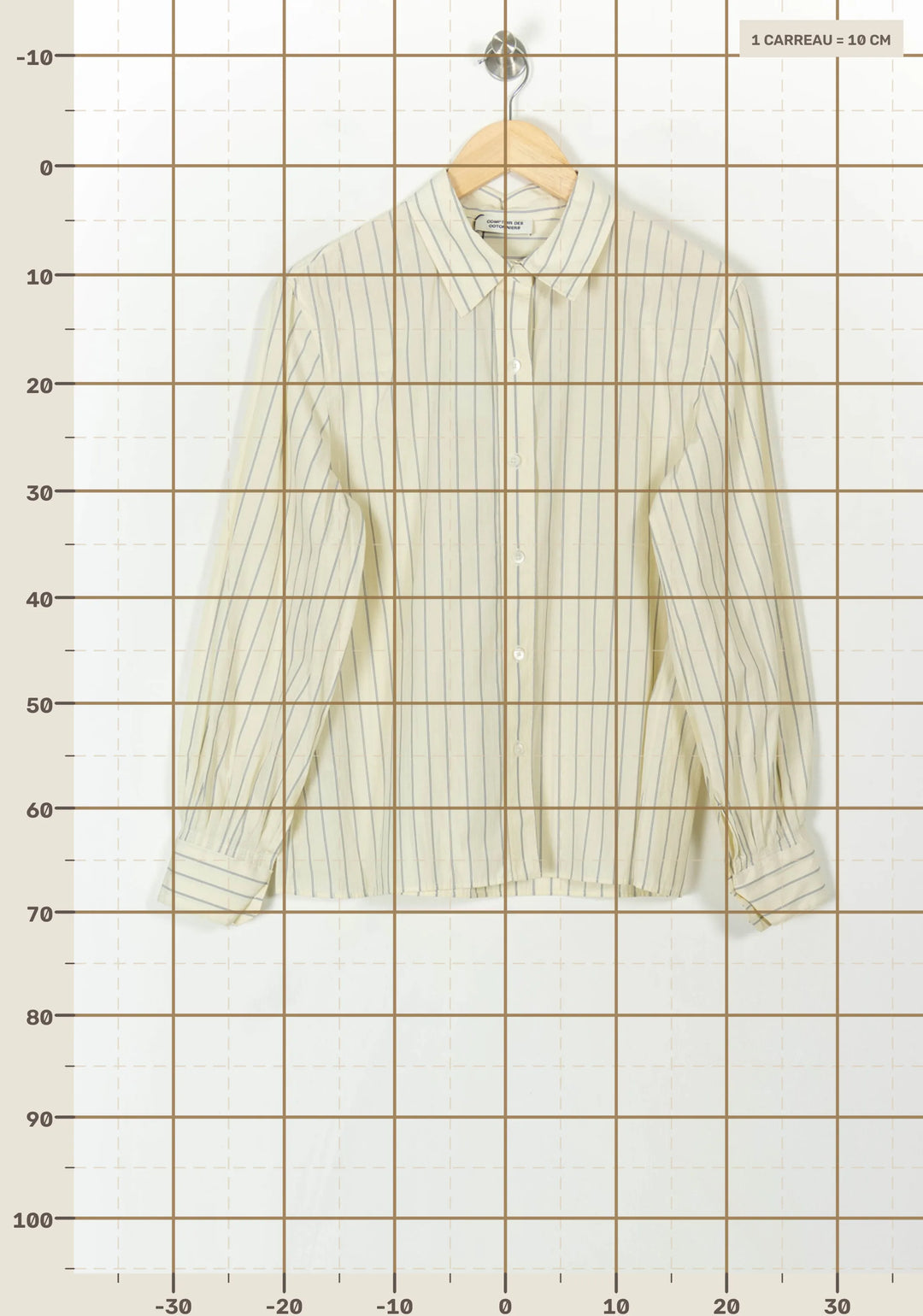 Chemise Rayée Blanche et Bleue - Taille S/36 de la marque Comptoir des Cotonniers | PARAD85173 - Vendu par Paradigme - Image 4