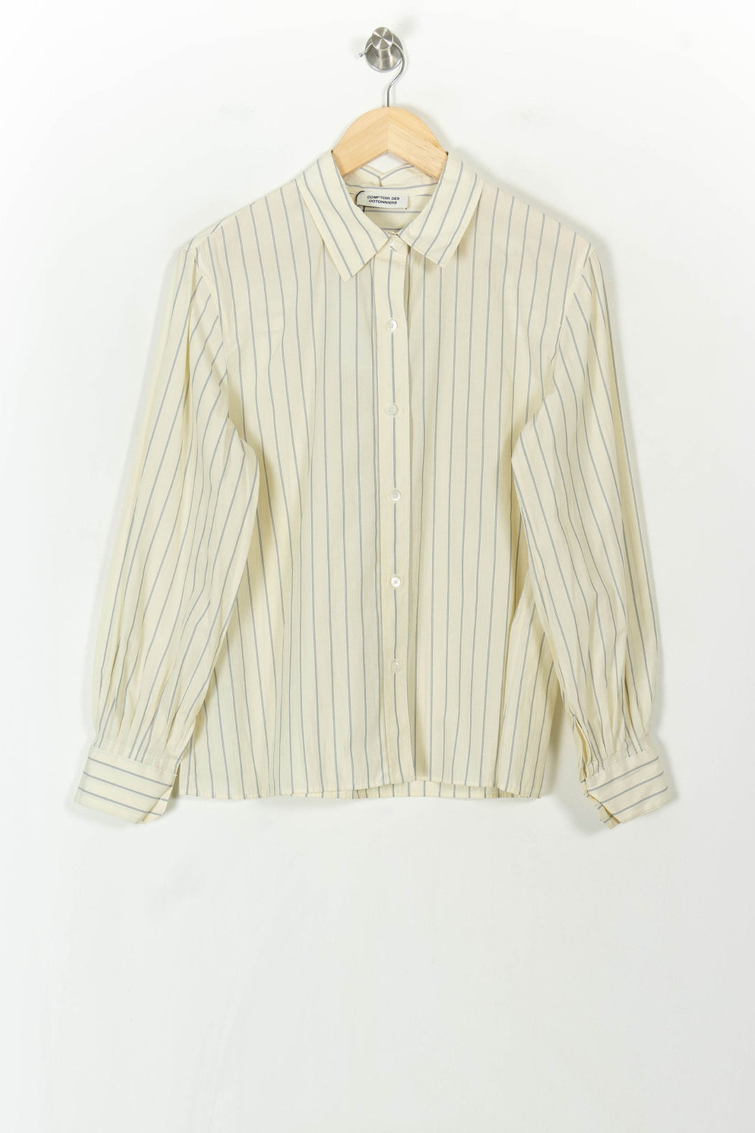 Chemise Rayée Blanche et Bleue - Taille S/36 de la marque Comptoir des Cotonniers | PARAD85173 - Vendu par Paradigme - Image 2