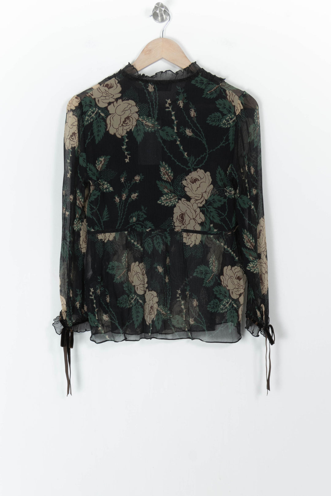 Blouse Fleurie Noire et Beige - Taille M/38 de la marque Coach | PARAD85180 - Vendu par Paradigme - Image 4