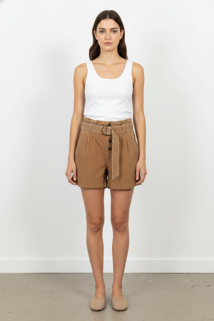 Short Taille Haute Marron - Taille L/40 de la marque Soeur | PARAD85184 - Vendu par Paradigme - Image 1