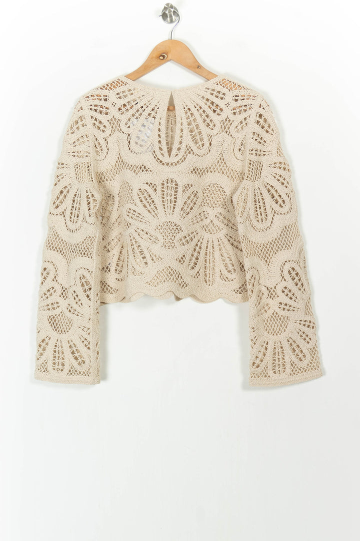 Pull Crochet Beige - Taille L/40 de la marque Sézane | PARAD85189 - Vendu par Paradigme - Image 4