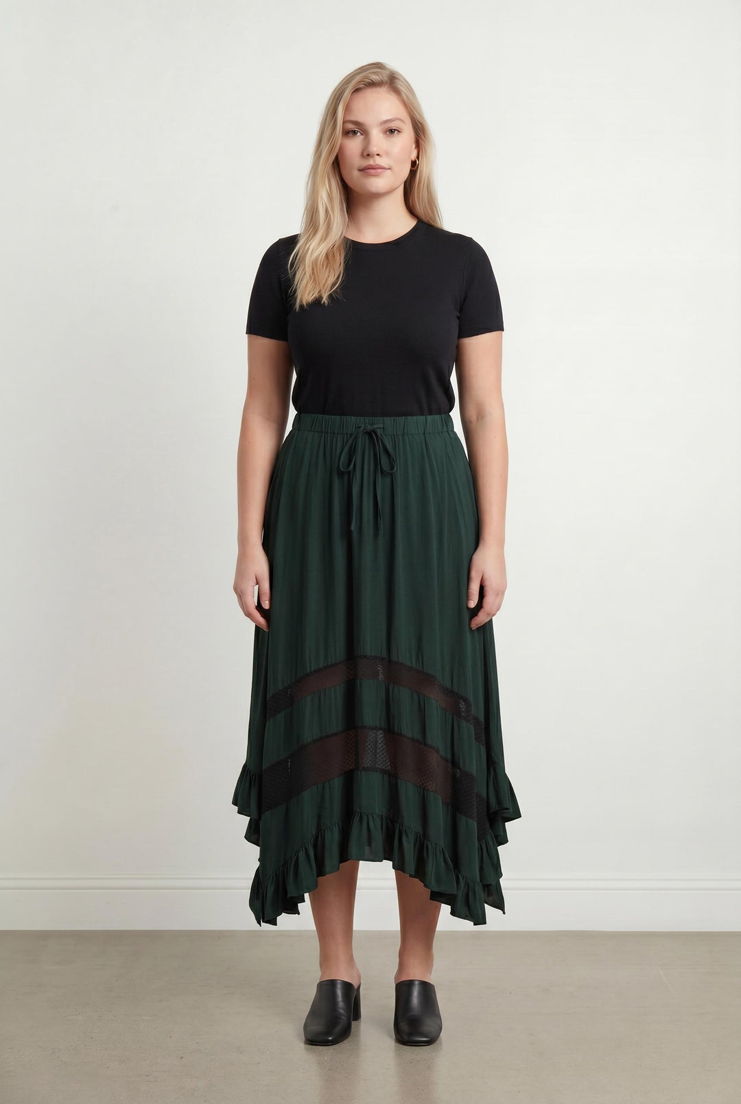 Jupe Longue Verte et Noire - Taille XL/42 de la marque Claudie Pierlot | PARAD85191 - Vendu par Paradigme - Image 1