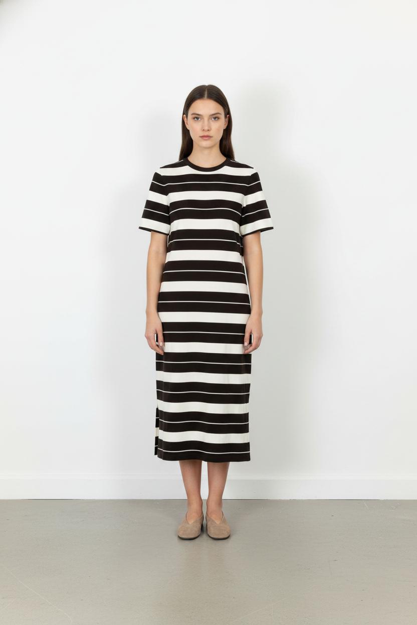 Robe Longue Marron et Blanche - Taille S/36 de la marque COS | PARAD85201 - Vendu par Paradigme - Image 1