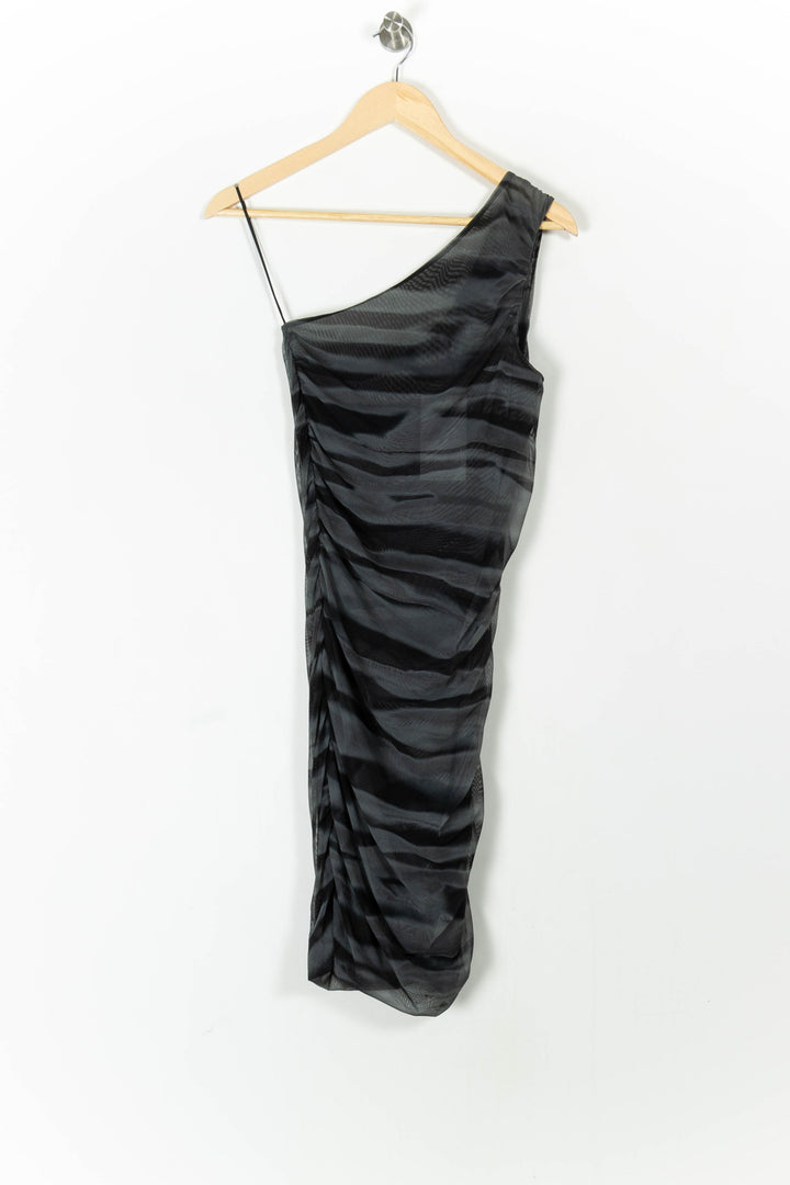 Robe Asymétrique Grise et Noire - Taille S/36 de la marque Samsoe Samsoe | PARAD85202 - Vendu par Paradigme - Image 2