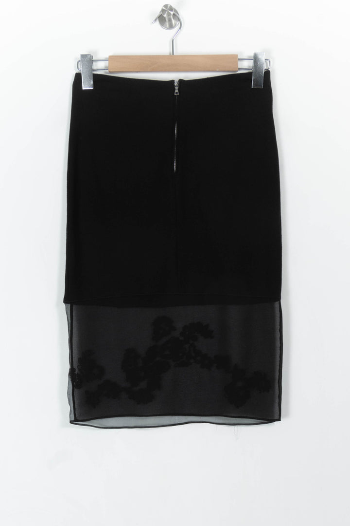 Jupe Droite Noire - Taille M/38 de la marque Sandro | PARAD85209 - Vendu par Paradigme - Image 4