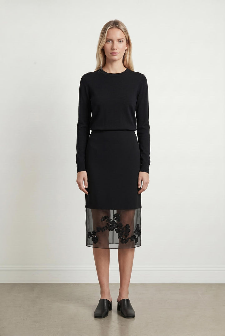 Jupe Droite Noire - Taille M/38 de la marque Sandro | PARAD85209 - Vendu par Paradigme - Image 1