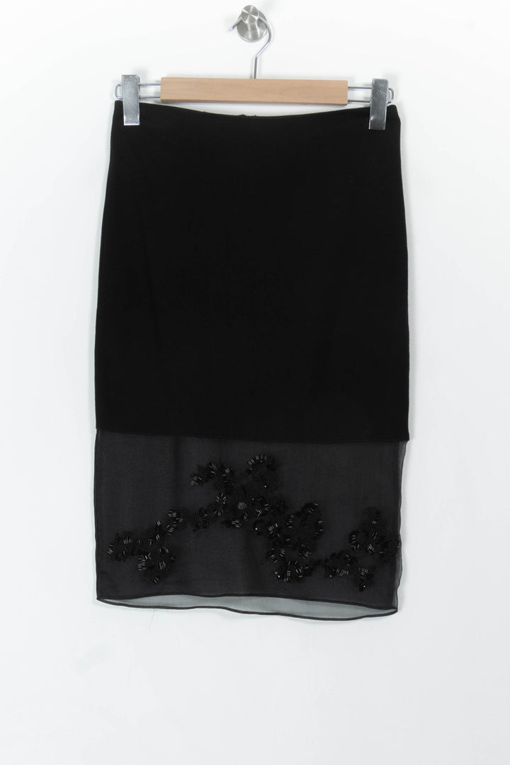 Jupe Droite Noire - Taille M/38 de la marque Sandro | PARAD85209 - Vendu par Paradigme - Image 2