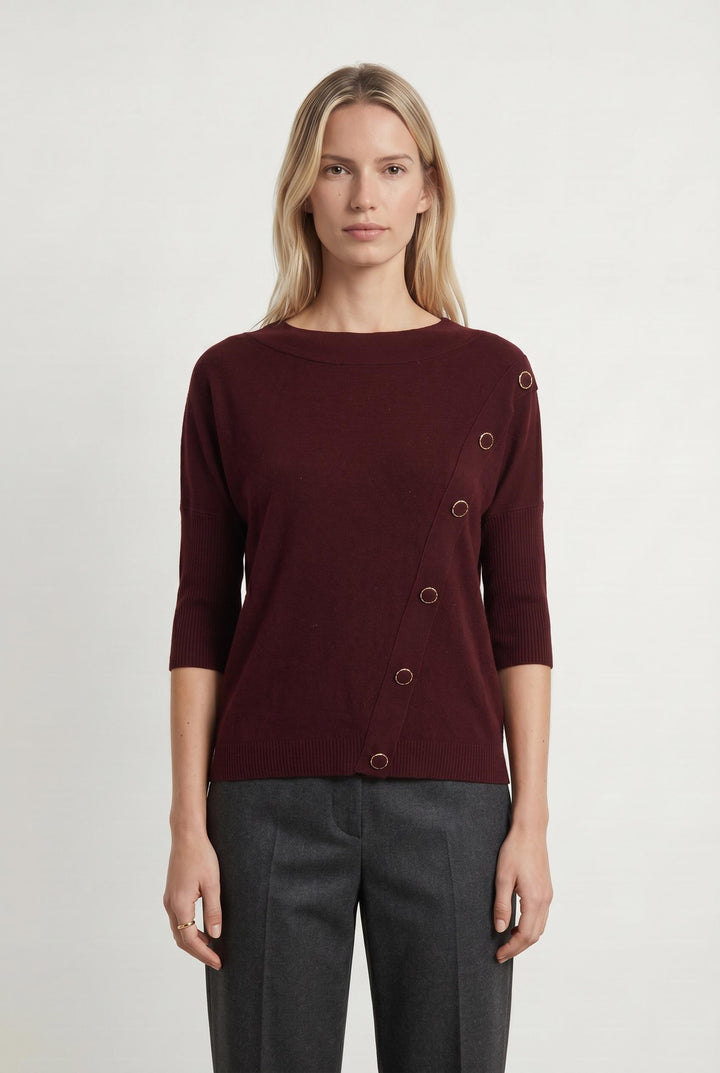 Pull Bordeaux - Taille M/38 de la marque Claudie Pierlot | PARAD85220 - Vendu par Paradigme - Image 1