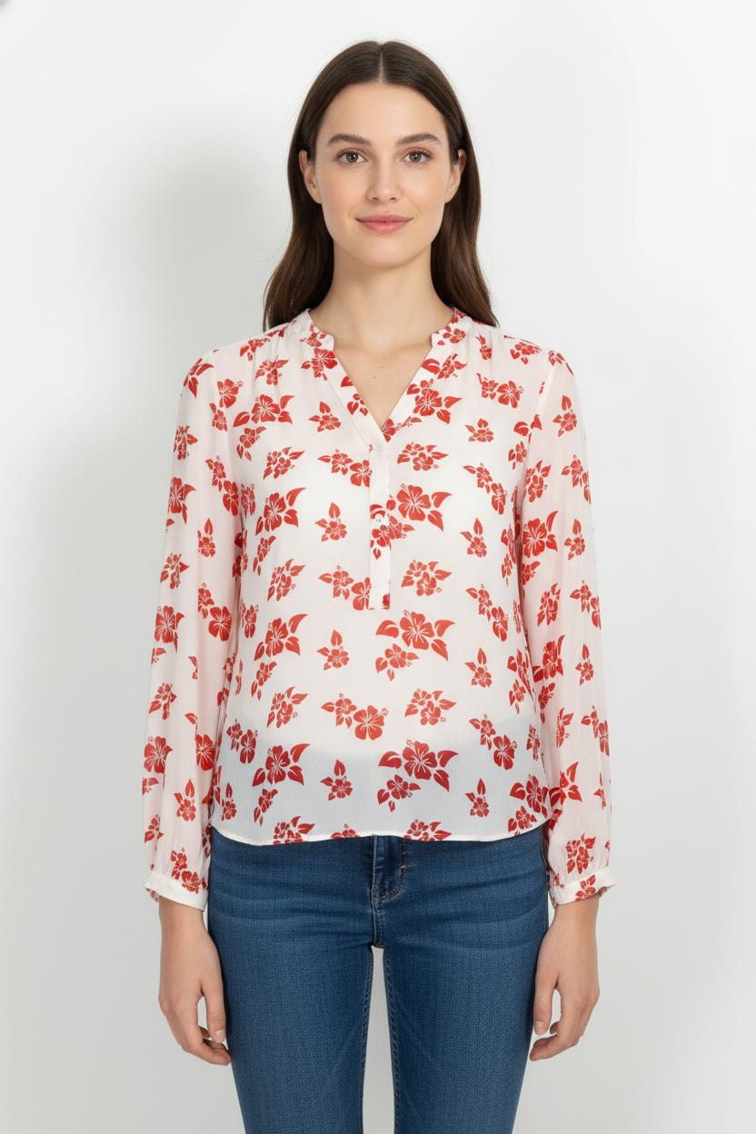 Blouse Blanche et Rouge - Taille M/38 de la marque ZAPA | PARAD85224 - Vendu par Paradigme - Image 1