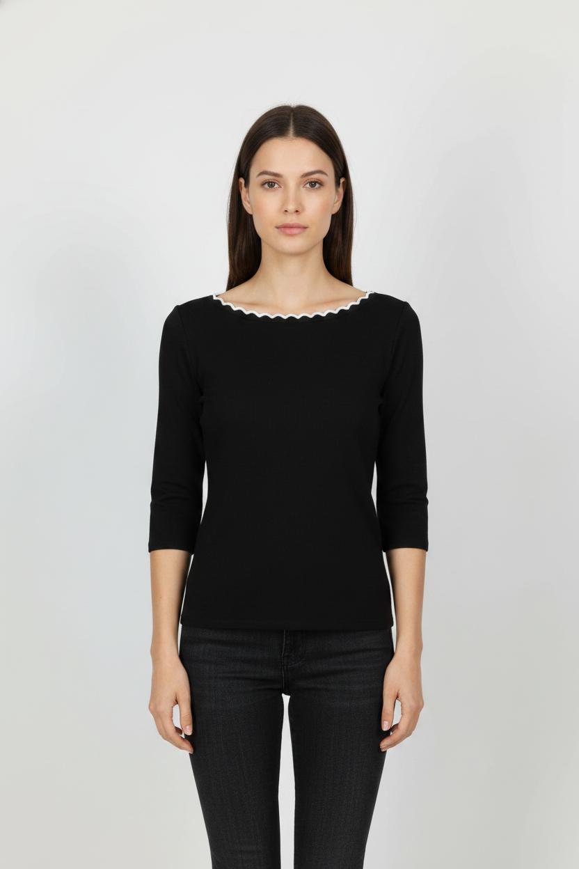 Top Noir et Blanc - Taille M/38 de la marque Caroll | PARAD85234 - Vendu par Paradigme - Image 1